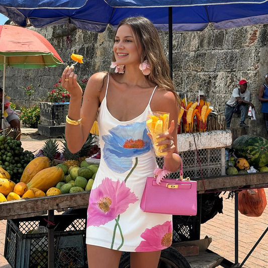 Zomerse korte jurk met bloemenprint